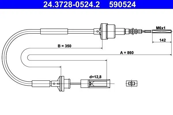 Seilzug, Kupplungsbetätigung ATE 24.3728-0524.2