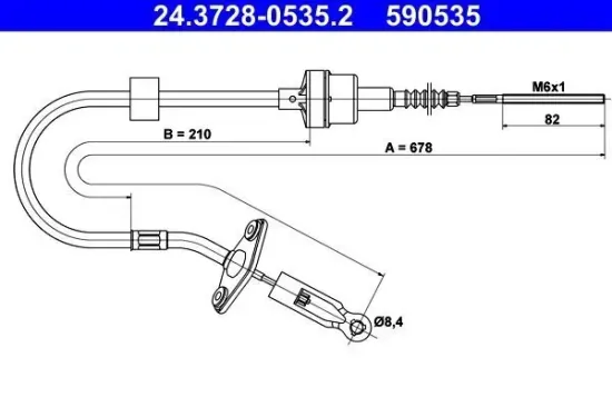 Seilzug, Kupplungsbetätigung ATE 24.3728-0535.2 Bild Seilzug, Kupplungsbetätigung ATE 24.3728-0535.2