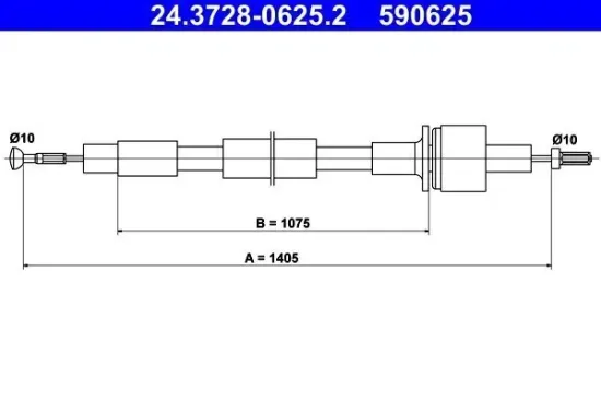 Seilzug, Kupplungsbetätigung ATE 24.3728-0625.2 Bild Seilzug, Kupplungsbetätigung ATE 24.3728-0625.2