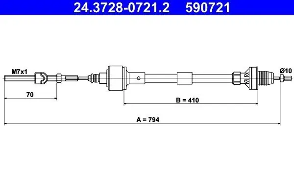 Seilzug, Kupplungsbetätigung ATE 24.3728-0721.2