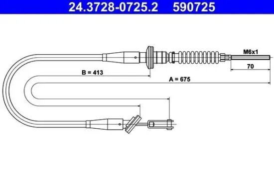 Seilzug, Kupplungsbetätigung ATE 24.3728-0725.2 Bild Seilzug, Kupplungsbetätigung ATE 24.3728-0725.2