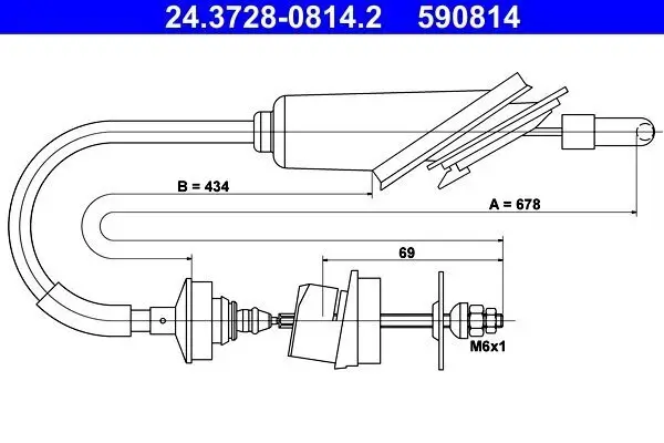 Seilzug, Kupplungsbetätigung ATE 24.3728-0814.2