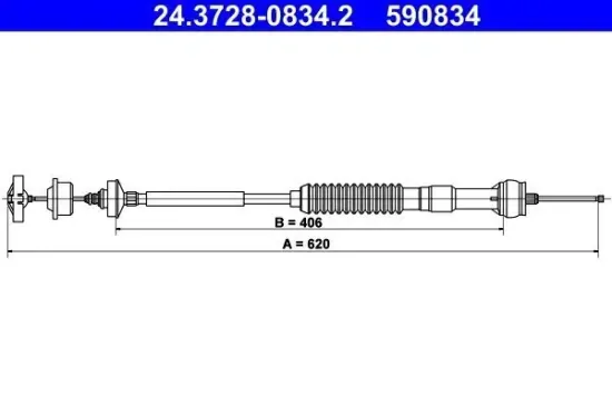 Seilzug, Kupplungsbetätigung ATE 24.3728-0834.2 Bild Seilzug, Kupplungsbetätigung ATE 24.3728-0834.2