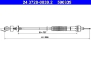 Seilzug, Kupplungsbetätigung ATE 24.3728-0839.2