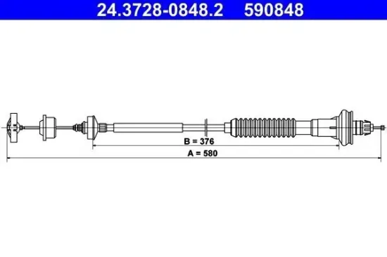 Seilzug, Kupplungsbetätigung ATE 24.3728-0848.2 Bild Seilzug, Kupplungsbetätigung ATE 24.3728-0848.2