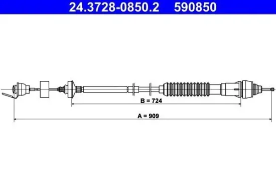 Seilzug, Kupplungsbetätigung ATE 24.3728-0850.2 Bild Seilzug, Kupplungsbetätigung ATE 24.3728-0850.2