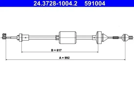 Seilzug, Kupplungsbetätigung ATE 24.3728-1004.2 Bild Seilzug, Kupplungsbetätigung ATE 24.3728-1004.2