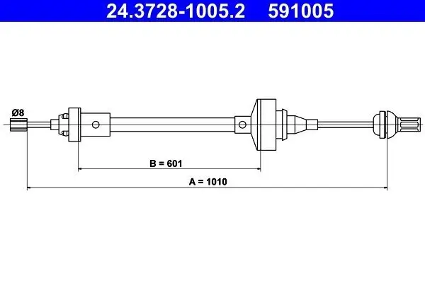 Seilzug, Kupplungsbetätigung ATE 24.3728-1005.2