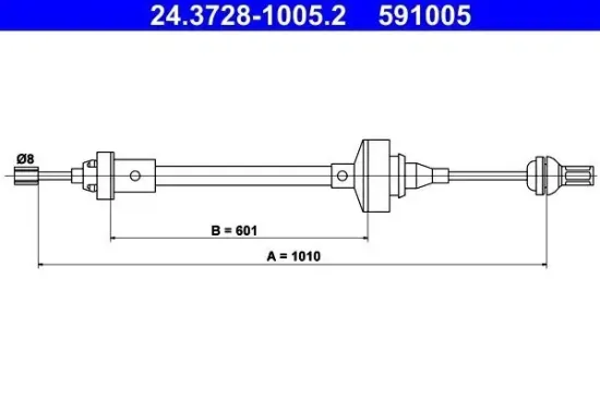 Seilzug, Kupplungsbetätigung ATE 24.3728-1005.2 Bild Seilzug, Kupplungsbetätigung ATE 24.3728-1005.2