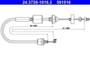 Seilzug, Kupplungsbetätigung ATE 24.3728-1016.2