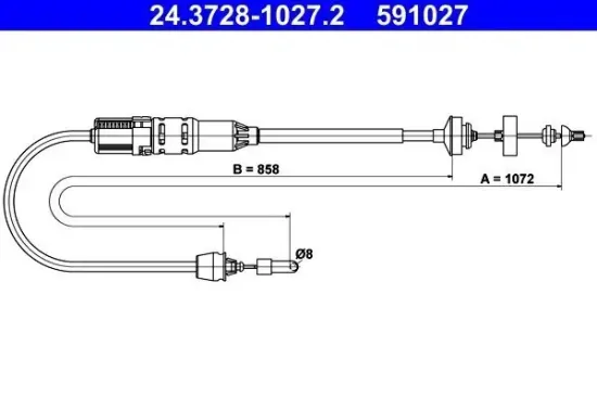 Seilzug, Kupplungsbetätigung ATE 24.3728-1027.2 Bild Seilzug, Kupplungsbetätigung ATE 24.3728-1027.2