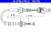 Seilzug, Kupplungsbetätigung ATE 24.3728-1703.2