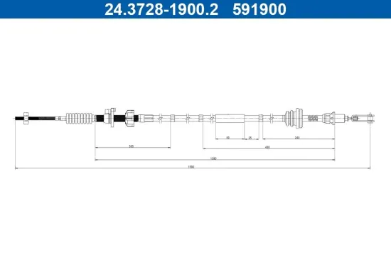 Seilzug, Kupplungsbetätigung ATE 24.3728-1900.2 Bild Seilzug, Kupplungsbetätigung ATE 24.3728-1900.2