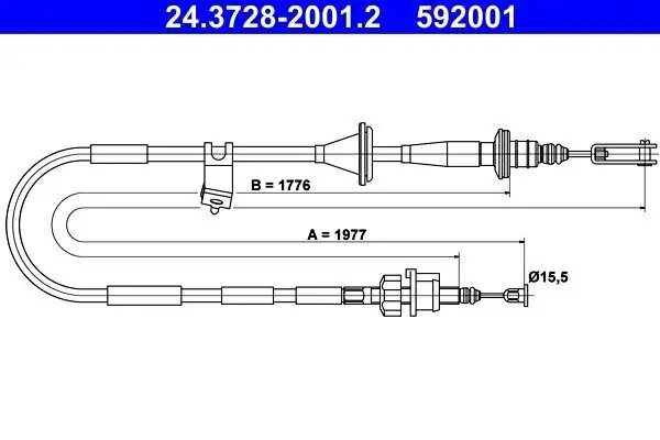 Seilzug, Kupplungsbetätigung ATE 24.3728-2001.2