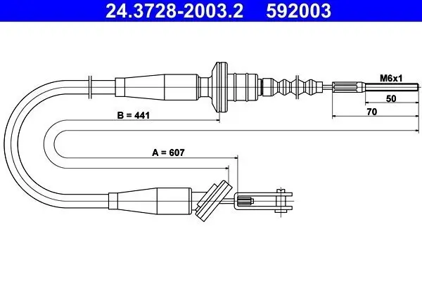 Seilzug, Kupplungsbetätigung ATE 24.3728-2003.2