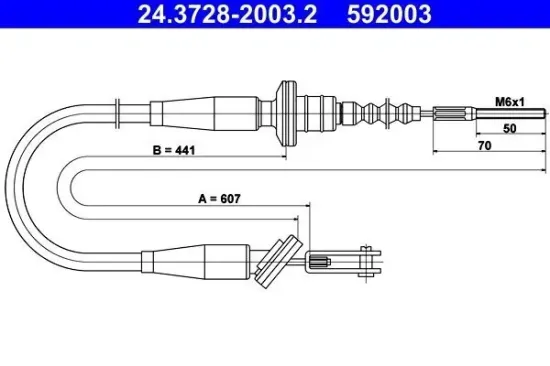 Seilzug, Kupplungsbetätigung ATE 24.3728-2003.2 Bild Seilzug, Kupplungsbetätigung ATE 24.3728-2003.2