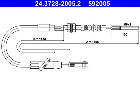 Seilzug, Kupplungsbetätigung ATE 24.3728-2005.2 Bild Seilzug, Kupplungsbetätigung ATE 24.3728-2005.2