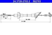 Seilzug, Kupplungsbetätigung ATE 24.3728-2703.2