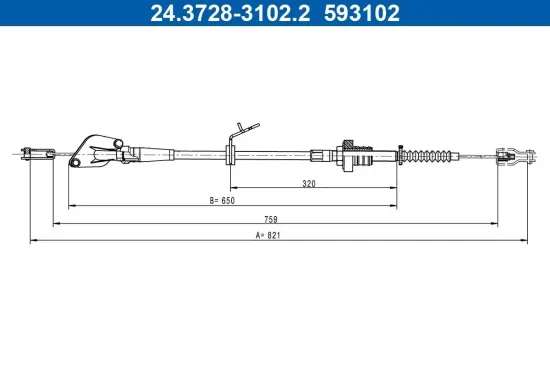 Seilzug, Kupplungsbetätigung ATE 24.3728-3102.2 Bild Seilzug, Kupplungsbetätigung ATE 24.3728-3102.2