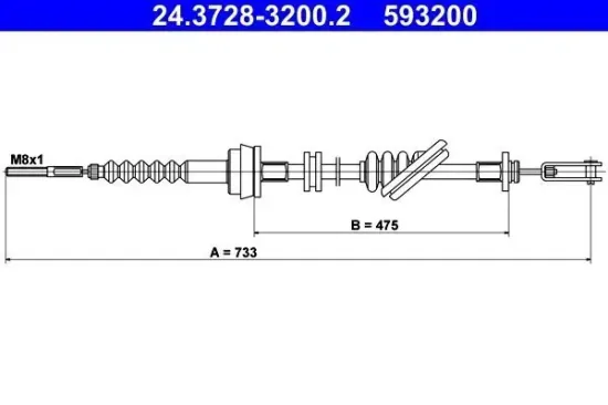 Seilzug, Kupplungsbetätigung ATE 24.3728-3200.2 Bild Seilzug, Kupplungsbetätigung ATE 24.3728-3200.2