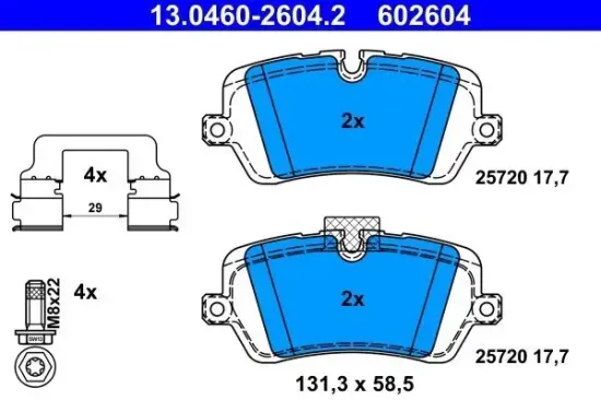 Bremsbelagsatz, Scheibenbremse Hinterachse ATE 13.0460-2604.2 Bild Bremsbelagsatz, Scheibenbremse Hinterachse ATE 13.0460-2604.2