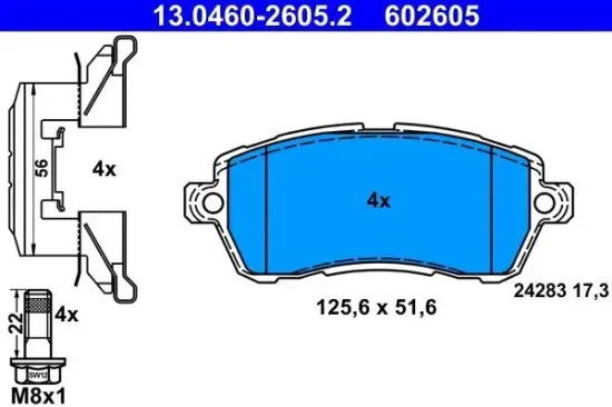 Bremsbelagsatz, Scheibenbremse ATE 13.0460-2605.2 Bild Bremsbelagsatz, Scheibenbremse ATE 13.0460-2605.2