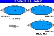 Bremsbelagsatz, Scheibenbremse ATE 13.0460-2610.2