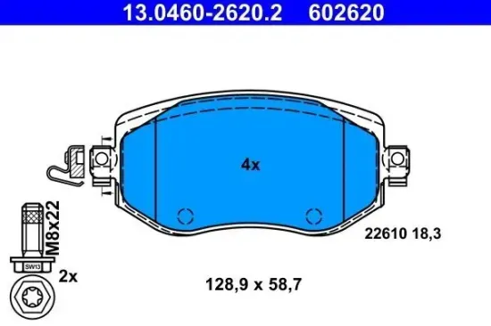 Bremsbelagsatz, Scheibenbremse ATE 13.0460-2620.2 Bild Bremsbelagsatz, Scheibenbremse ATE 13.0460-2620.2