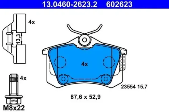 Bremsbelagsatz, Scheibenbremse ATE 13.0460-2623.2 Bild Bremsbelagsatz, Scheibenbremse ATE 13.0460-2623.2