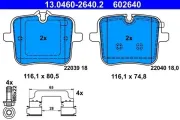 Bremsbelagsatz, Scheibenbremse Hinterachse ATE 13.0460-2640.2