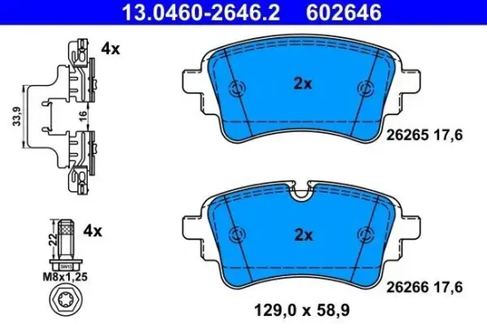 Bremsbelagsatz, Scheibenbremse ATE 13.0460-2646.2 Bild Bremsbelagsatz, Scheibenbremse ATE 13.0460-2646.2