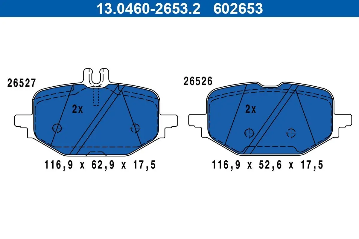 Bremsbelagsatz, Scheibenbremse ATE 13.0460-2653.2