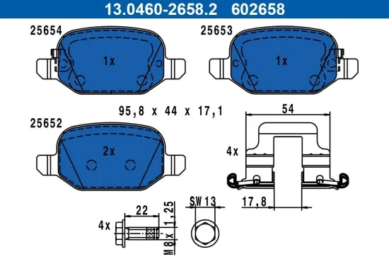 Bremsbelagsatz, Scheibenbremse ATE 13.0460-2658.2 Bild Bremsbelagsatz, Scheibenbremse ATE 13.0460-2658.2