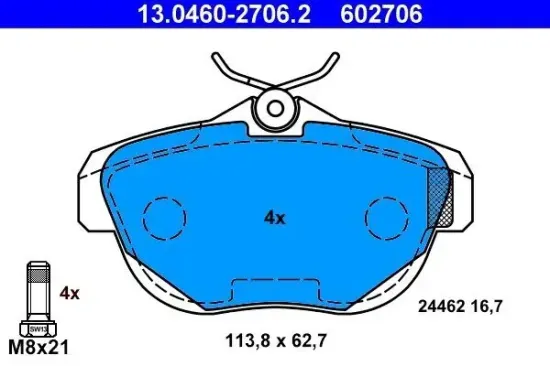 Bremsbelagsatz, Scheibenbremse ATE 13.0460-2706.2 Bild Bremsbelagsatz, Scheibenbremse ATE 13.0460-2706.2