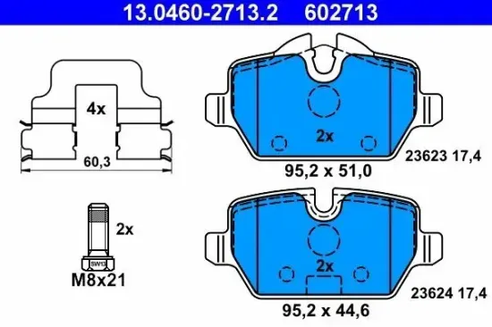 Bremsbelagsatz, Scheibenbremse ATE 13.0460-2713.2 Bild Bremsbelagsatz, Scheibenbremse ATE 13.0460-2713.2