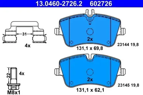 Bremsbelagsatz, Scheibenbremse ATE 13.0460-2726.2 Bild Bremsbelagsatz, Scheibenbremse ATE 13.0460-2726.2