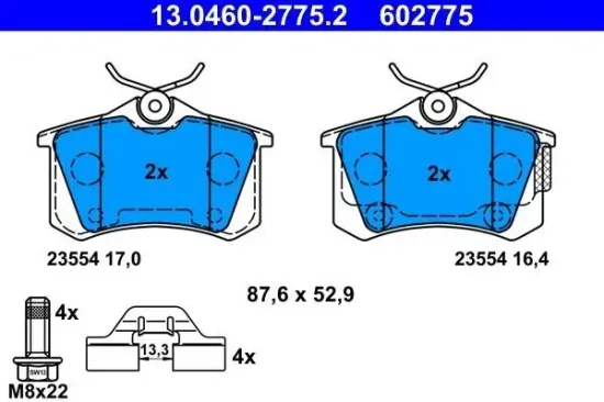 Bremsbelagsatz, Scheibenbremse ATE 13.0460-2775.2 Bild Bremsbelagsatz, Scheibenbremse ATE 13.0460-2775.2