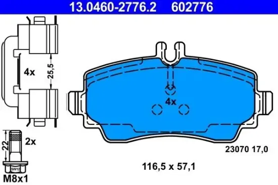 Bremsbelagsatz, Scheibenbremse ATE 13.0460-2776.2 Bild Bremsbelagsatz, Scheibenbremse ATE 13.0460-2776.2