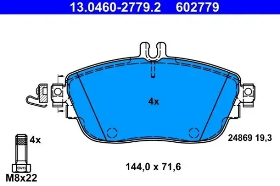 Bremsbelagsatz, Scheibenbremse ATE 13.0460-2779.2 Bild Bremsbelagsatz, Scheibenbremse ATE 13.0460-2779.2