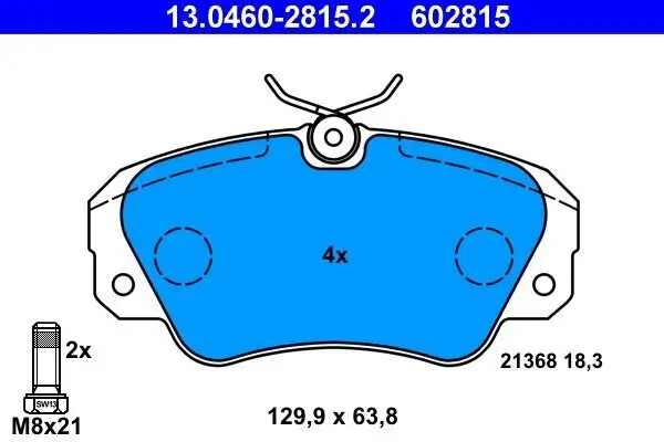 Bremsbelagsatz, Scheibenbremse ATE 13.0460-2815.2