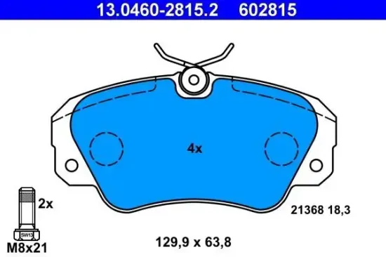 Bremsbelagsatz, Scheibenbremse ATE 13.0460-2815.2 Bild Bremsbelagsatz, Scheibenbremse ATE 13.0460-2815.2