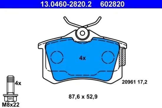 Bremsbelagsatz, Scheibenbremse ATE 13.0460-2820.2 Bild Bremsbelagsatz, Scheibenbremse ATE 13.0460-2820.2