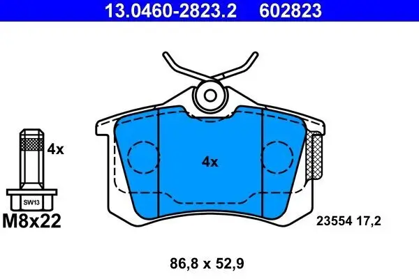 Bremsbelagsatz, Scheibenbremse ATE 13.0460-2823.2