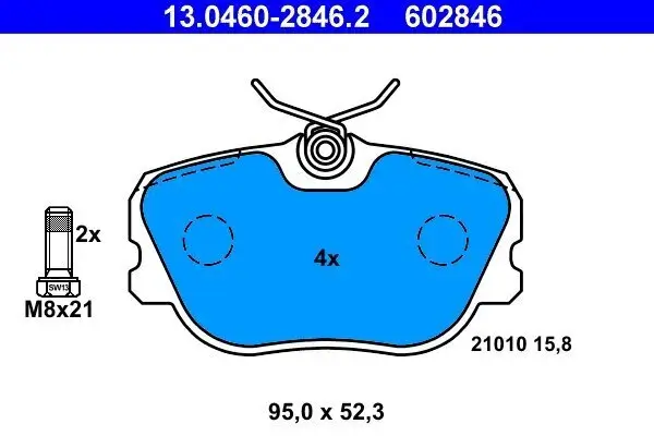 Bremsbelagsatz, Scheibenbremse Vorderachse ATE 13.0460-2846.2