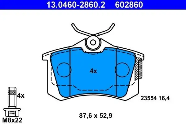 Bremsbelagsatz, Scheibenbremse ATE 13.0460-2860.2