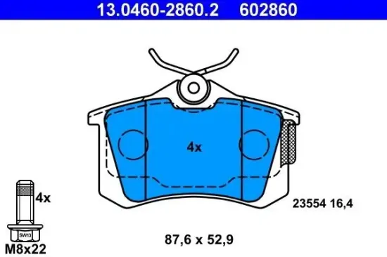 Bremsbelagsatz, Scheibenbremse ATE 13.0460-2860.2 Bild Bremsbelagsatz, Scheibenbremse ATE 13.0460-2860.2