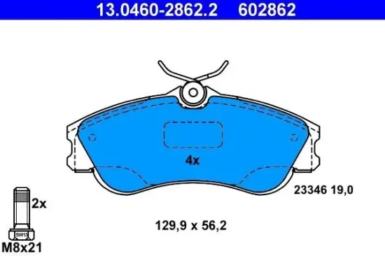 Bremsbelagsatz, Scheibenbremse ATE 13.0460-2862.2 Bild Bremsbelagsatz, Scheibenbremse ATE 13.0460-2862.2