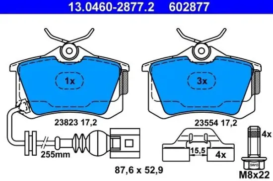 Bremsbelagsatz, Scheibenbremse ATE 13.0460-2877.2 Bild Bremsbelagsatz, Scheibenbremse ATE 13.0460-2877.2