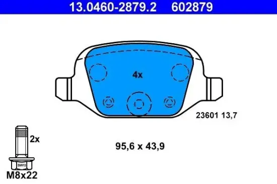 Bremsbelagsatz, Scheibenbremse ATE 13.0460-2879.2 Bild Bremsbelagsatz, Scheibenbremse ATE 13.0460-2879.2