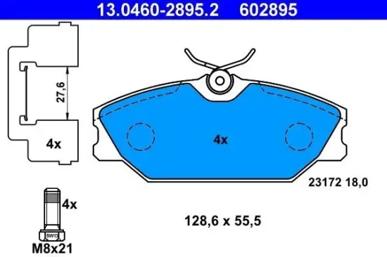 Bremsbelagsatz, Scheibenbremse ATE 13.0460-2895.2 Bild Bremsbelagsatz, Scheibenbremse ATE 13.0460-2895.2